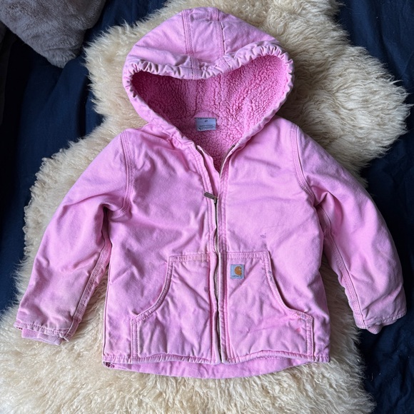 Carhartt Other - Carhartt Kids Pink Canvas Fleece Lined 4T